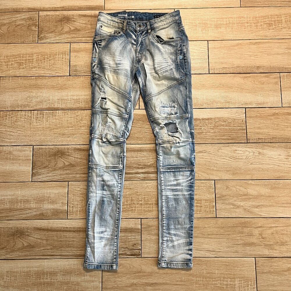 Mens Copper Rivet Slim Fit Jeans - 30/32